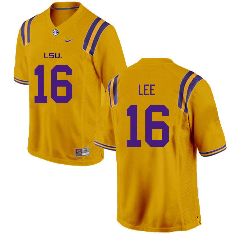 Men #16 Devonta Lee LSU Tigers College Football Jerseys Sale-Gold - Click Image to Close